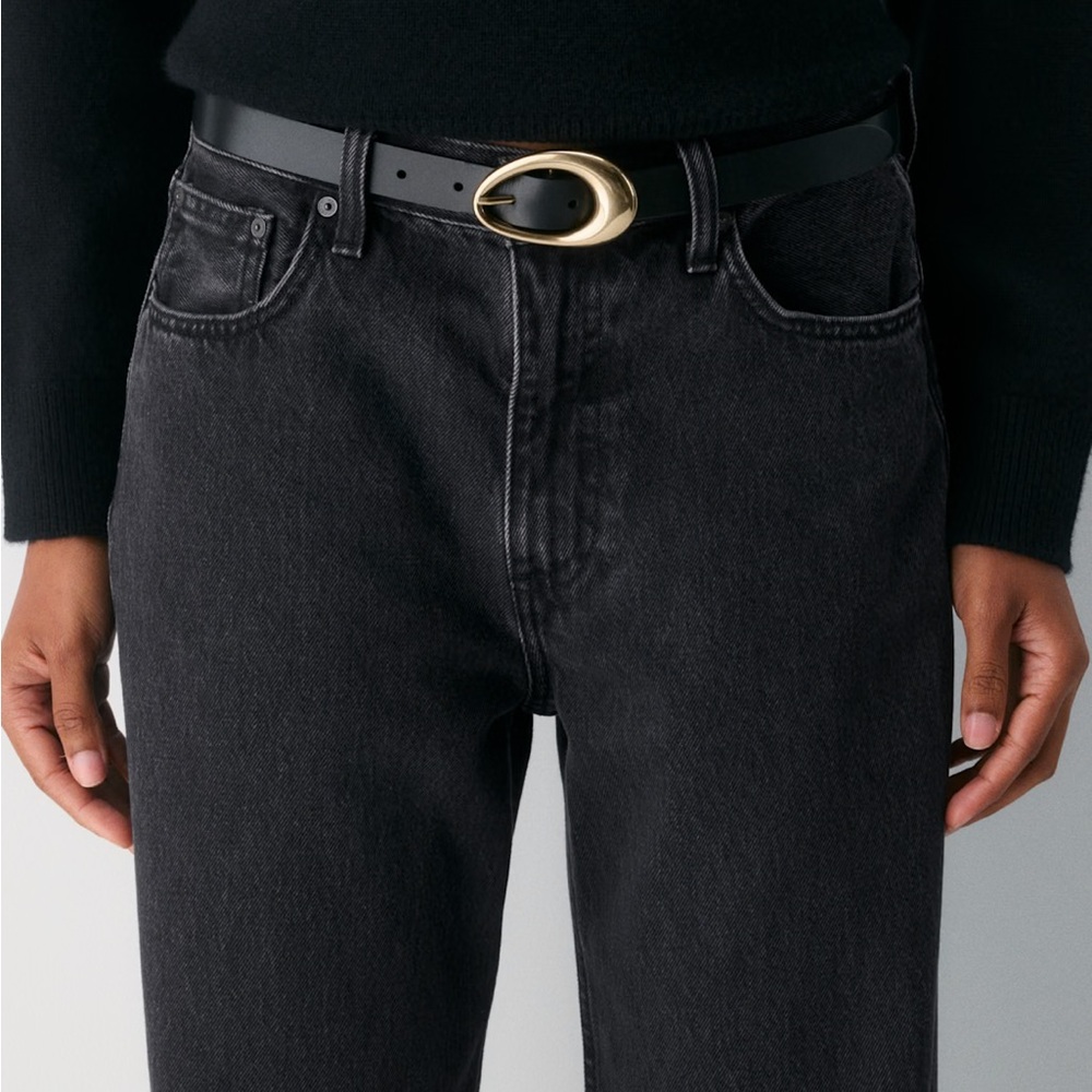 Aritzia perennial solid brass leather belt S